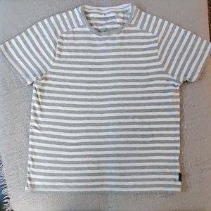 John Varvatos grey and white striped t shirt